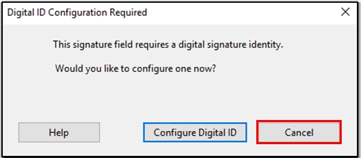 e-sign Digital ID Configuration error